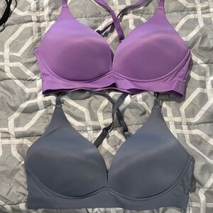 Soma Enbliss Luxe Plunge Bralettes in Purple and Gray